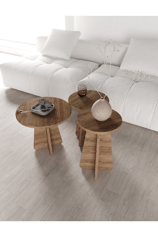 Mush 3lü Zigon Sehpa Ceviz - Tamamı Mdf