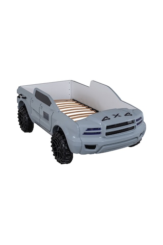 Setaymobilya Arabalı Yatak, Pickup Ledli Arabalı Yatak, 100X190 - Gri