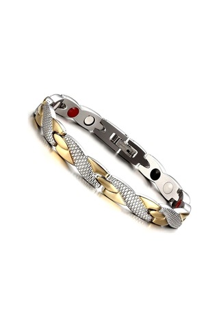Elegant Terapi Uyağı Artı Kadınlar İçin Bilezik Erkekler Dragon Desen El Zinciri Takı Hediyesi Twist Gold