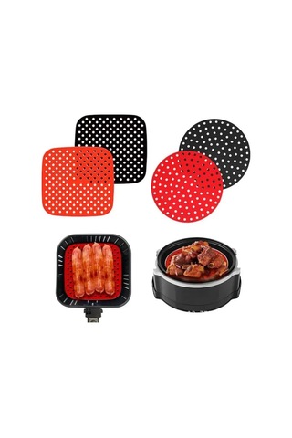 Ivory Air Fryer Silikon Pişirme Matı Yüksek Isıya Dayanıklı Kare Hava Fritözü Matı, Yapışmaz Delikli Yenide