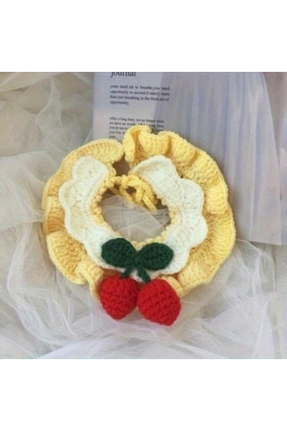 Willowhaven Sarı Hardal Beyaz Çizgili Fiyonk Yumuşak Tırmığa Dayanıklı Kedi Köpek Tasması