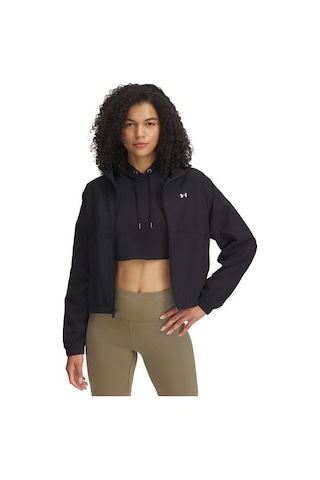 Under Armour Rival Woven Kadın Siyah Dik Yaka Ceket
