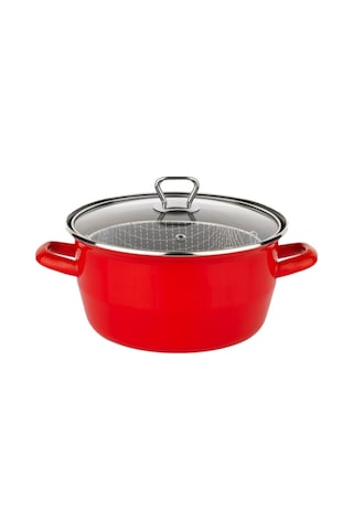 Schafer Fry Çıtır Kızartma Tencere 3 Parça 22 CM Kırmızı