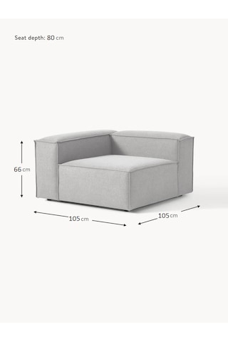 Most Mollis Köşe Modül Berjer Silinebilir 32 Gri Keten Kumaş Yumu Gri