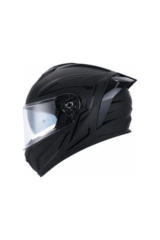 Sway 919 Kask Shıny Strıpe Black Çene Açılır Şeffaf Vizörlü Sİyah
