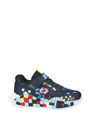 Zacoz Erkek Çocuk Oyun Pixel Blok Desenli Spor Sneaker Ayakkabı siyah