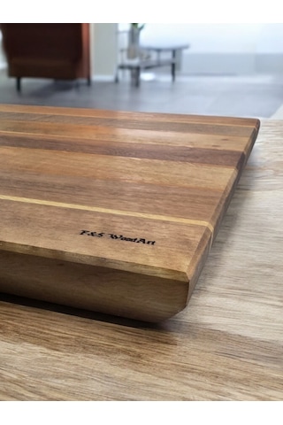 Ceviz Ağacı 55 X 35 Cm 4 Cm Kalın Özel Büyük Boy Ayaklı Şef Tahta