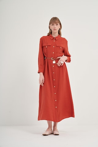 Ftz Modal Elbise Bakır 31016 Bakır