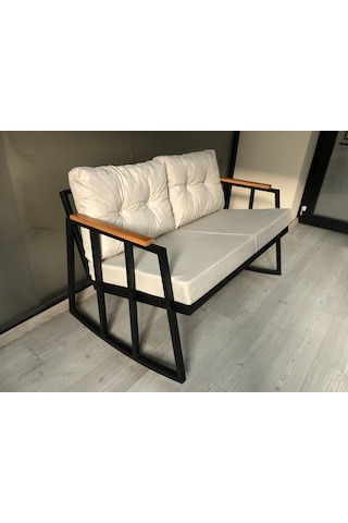 2'li Sallanan Sandalye Tv Koltuğu Kafe-balkon-mutfak-berjer-ofis Sallanır Çiftli Koltuk Krem