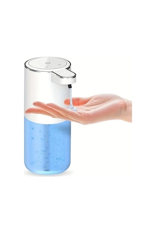 Techbloom 12.85oz Dokunmatik Sensörlü Otomatik Sabunluk - Duvara Monte, Şarj Edilebilir Lityum Pil, Usb Şarj, Modern Siyah Tasarım, Beyaz Şeffaf Şişe - Sıvı Tip 11.8x5cm Çift Kişilik