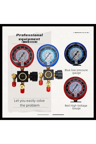 Pazly Mythtiger Çift Egzoz Basınç Gösterge Mavi 500 Psi Metal Gövde Hassasiyetli R410a R22 R134a R404a Soğutma Sistemleri