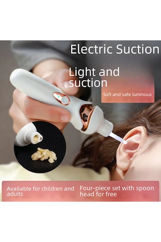 Geeroyoo Yetişkin Ve Çocuklar İçin Led Işıklı Elektrikli Kulak Temizleme Aleti - Pilli 2. Nesil Profesyonel Kulak Kepeği Temizleyici Seti