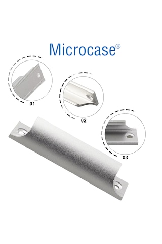 Microcase Alüminyum Dış Mekan Kapıları Çekmece Dolap Kapı Kulpu Al5369 Gümüş