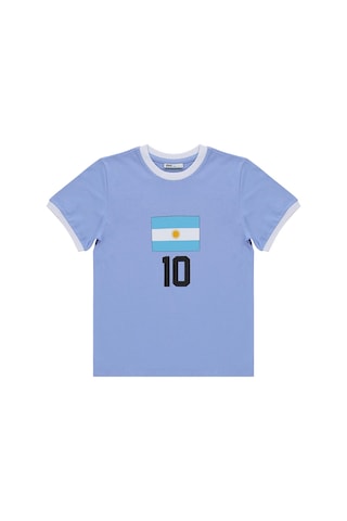 Civil Boys Argentina Baskılı 2'li 6-9 Yaş Takım - Pamuk Forma - Mavi