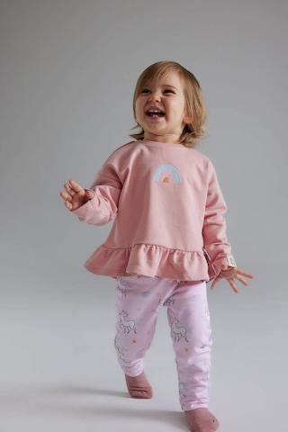 DeFacto Kız Bebek 2'li Takım Bisiklet Yaka Sweatshirt Unicorn Baskılı Beli Lastikli Alt D8699A525SPBR80
