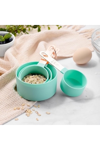 Pazly High-quality Gümüş Pembe Ölçüm Kaşığı Ev Mutfak Çay Kahve Şeker Tuz Un Fincan Pişirme Araçları Pembe