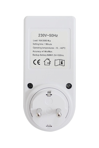 Konesam Ev Elektrikli Aletleri İçin Lcd Ekranlı Zamanlayıcı Soketi - Avrupa Standartı, Kesin Zaman Kontrolü, 16a/3680w