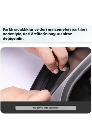Megane 1 Uyumlu Araca Özel Dikmeli Direksiyon Kılıfı Soft Nokta D Siyah