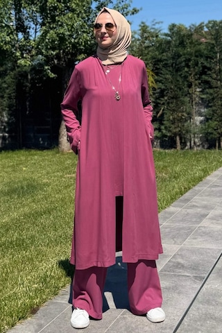 Rabia Şamlı Yaren Üçlü Takım Gül Kurusu Çok Renkli