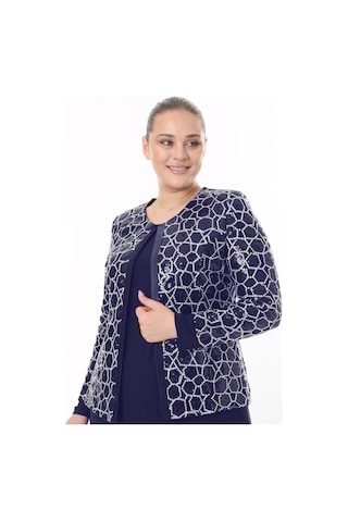 Ladies First Büyük Beden 3910 Lacivert Ceket+bluz Takım 001