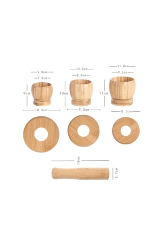 Primepickings Mutfak Bambu Sarımsaklı Püre Makinesi Kapaklı Karıştırıcı, Yenilikçi, Pratik, Sağlıklı Yiyecekler İçin İдеal Diğer