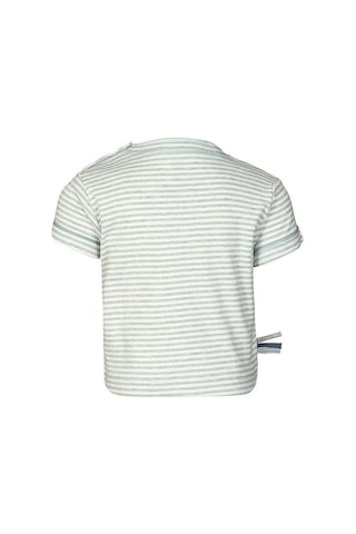 Organicera Organik Kısa Kollu T-shirt, Çizgili , Aqua Melange Mint