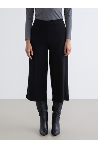 Lcw Modest Siyah Beli Fermuarlı Geniş Paça Kadın Pantolon