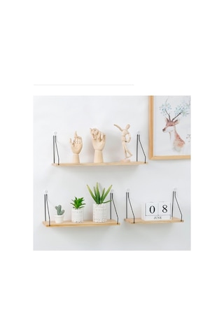 Ulzyvf Ahşap Ve Metal Duvara Monte Raf - Çok Amaçlı Dekoratif Depolama Ünitesi Kahverengi Kahverengi