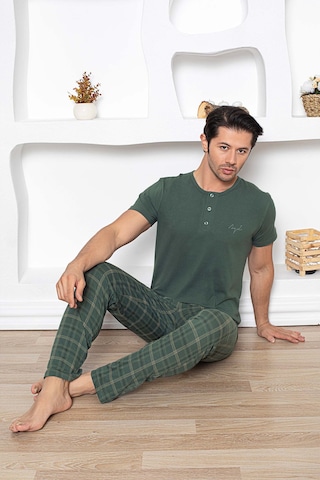 Aydoğan Erkek Civan Modal Kısa Kol Haki Pijama Takım 7997 Yeşil
