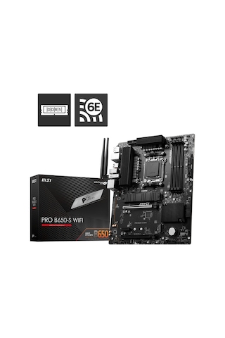 MSI Pro B650-S WIFI AMD B650 7200 MHz (OC) DDR5 Soket AM5 ATX Anakart