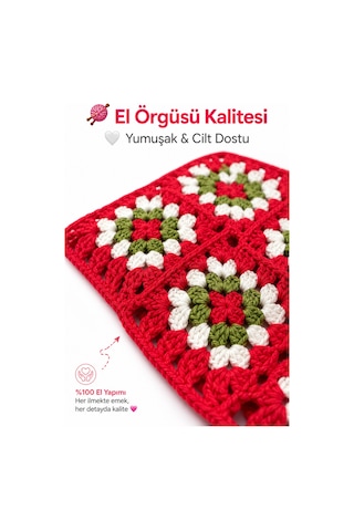 Anne Kız Kombin Bandana El Örgüsü Saç Bandı Bohem Stil Ayarlanabilir 2li Set Kırmızı