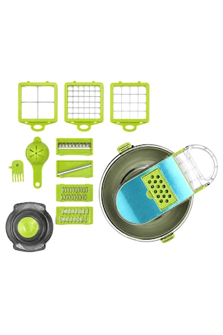 Vegetable Cutter Hazneli 9ın1 Çok Fonksiyonlu Sebze Dilimleyici - Kesici - Doğrayıcı Seti Dp-901 Belirtilmemis