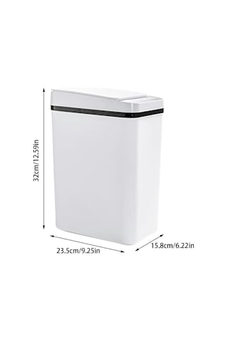 Qfdr Otomatik Dokunmatik Çöp Kutusu, 12l Galon Sensör Beyaz