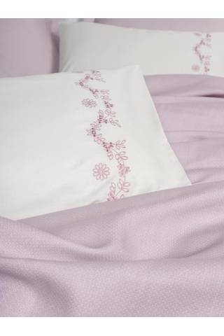 Cotton Box Serenity Bambu Çift Kişilik Pike Takımı Vaila Lila Çok Renkli