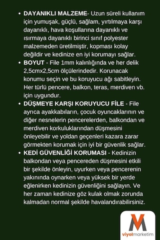 Balkon Filesi 3x8 Metre Kuş Filesi Kedi Filesi Kuş Ağı Kuş Önleme Filesi
