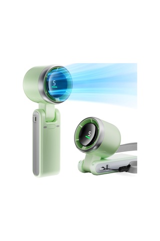 Skycity 3'lü Fonksiyonlu Elden/ofis/boyun Fanı - Usb Şarjlı, 5 Hızlı, 3600mah Pil, 10 Saat Süre, Yeşil Turbo Teknoloji, 9m/s Rüzgar Hızı