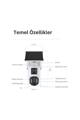 Avenir Av-m13 4g Simkartlı Solar Panelli 3 Lensli 12mp Full Color Gece Görüşü Çift Yönlü Ses Kamera