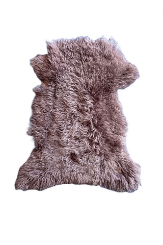 Gerçek Uzun Tüylü Koyun Postu Kahve 70x50 Cm Kahverengi