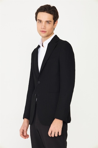 Siyah Kadife Fitilli Modern Kesim Düğmeli Blazer Ceket Siyah