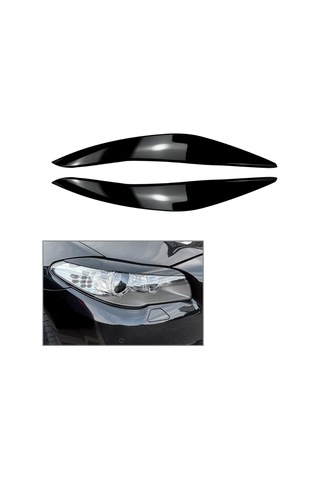 Cnnıko2 Araba Far Kaş Göz Kapağı Kapak Trim Bmw 5 Serisi F10 F11 20112014 İçin Parlak Siyah Haziran 2011'den Sonra