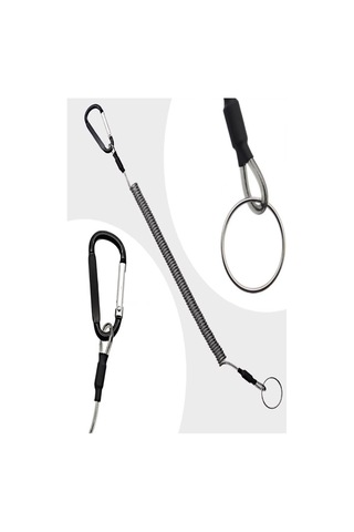 Çelik Tel Takviyeli Spiral Karabinalı Holder Takım Askı Aparatı