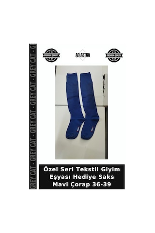 Grey Cat Özel Seri Tekstil Giyim Eşyası Hediye Saks Mavi Çorap 36-39