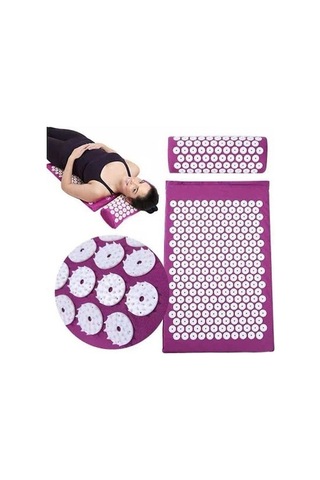 Moveevo Siyah Akupunktur Masajlı Fizyoterapi Matı - Yoga Ve Jimnastik İçin Akne Meridian Derman Matı Çok Renkli