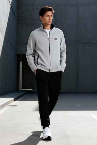 Tommy Life Hugo Gri Melanj - Siyah Jogger Erkek Eşofman Takım - 85198 Gri - Siyah
