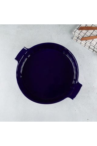 Aryıldız Elissa Rölyefli Yuvarlak Fırın Kabı Kobalt 32.5 Cm Çok Renkli