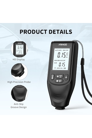 Boya Kalınlığı Ölçer Akıllı Araba Boya Test Cihazı 0-2000um Ölçüm Aralığı Yüksek Hassasiyetli