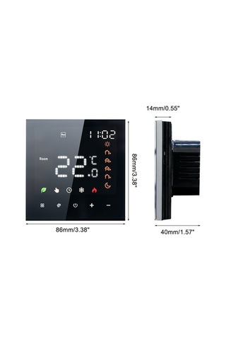 Fortunelane Beyaz Su Isıtma Akıllı Termostat - 3a Yük, Dokunmatik Ekran, Tuya App İle Programlanabilir, Sıcaklık Kontrol, Ses Ko