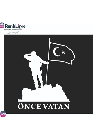 Folyo Sticker Kesim Önce Vatan Siyah
