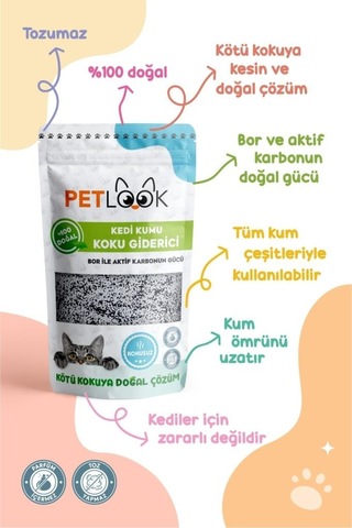 Petlook Active Carbon Kedi Kumu Koku Giderici Kokusuz 300 G