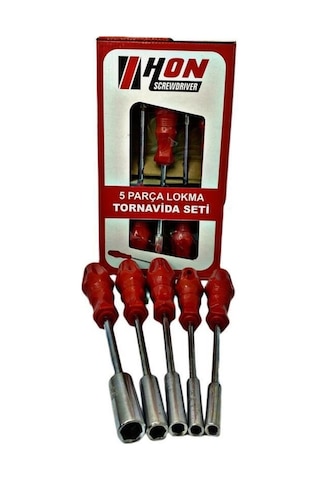 5 Adet Lokma Anahtar Tornida 6/7/8/10/13/mm Metal Altıgen
